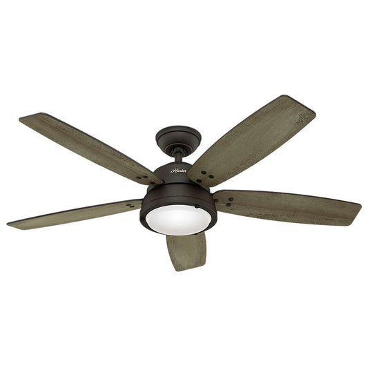 Hunter Channelside 52 in. LED Indoor/Outdoor Noble Bronze Ceiling Fan with Remote Control