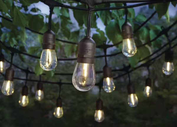 Hampton Bay 24-Light 48 ft. Indoor/Outdoor String Light with S14 Single Filament LED Bulbs