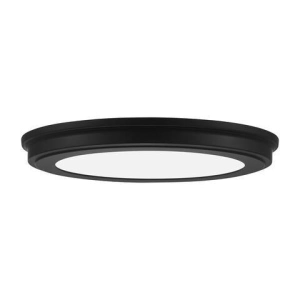 Commercial Electric 13 in. Matte Black 3-CCT LED Round Flush Mount, Low Profile Ceiling Light (2-Pack)