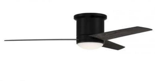 Craftmade Cole 52 in. Hugger Indoor/Outdoor Flat Black Ceiling Fan with Integrated LED Light and Remote/Wall Control Included