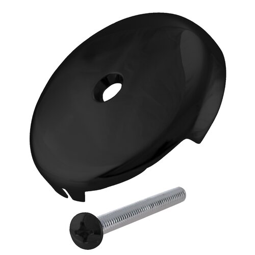 Westbrass D328-62 3-1/8  One-Hole Bathtub Overflow Faceplate and Screw  Matte Black