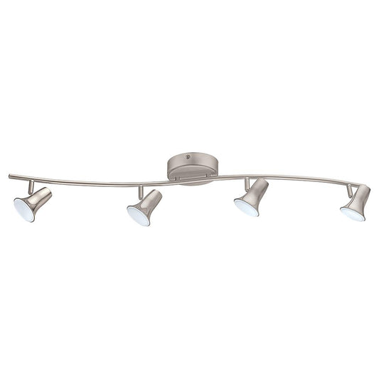 Hampton Bay Kenmont 4 Ft. 4-Light Brushed Nickel Integrated LED Wave Fixed Track Lighting Kit