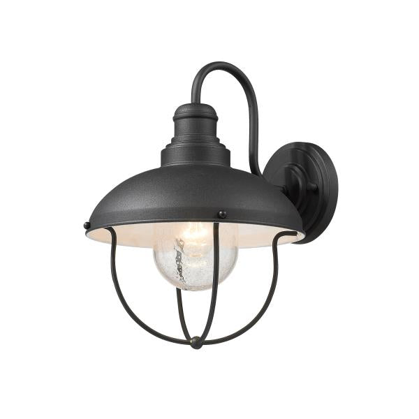 Ansel Black Outdoor Hardwired Lantern Wall Sconce with No Bulbs Included