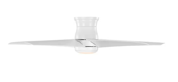 Mena 54 in. White Color Changing LED Indoor/Outdoor Hugger Matte White Ceiling Fan with Light and Remote