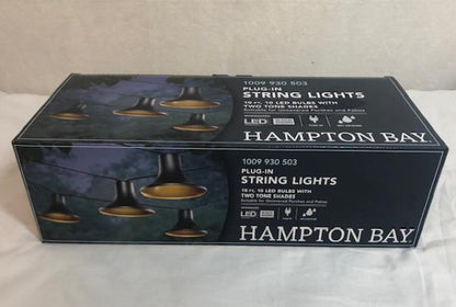 10-Light 12 Ft. Black Outdoor Plug-in Integrated LED Lantern String-Light