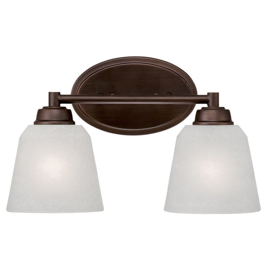 Millennium Lighting 2-Light Rubbed Bronze Vanity Light with India Scavo Glass