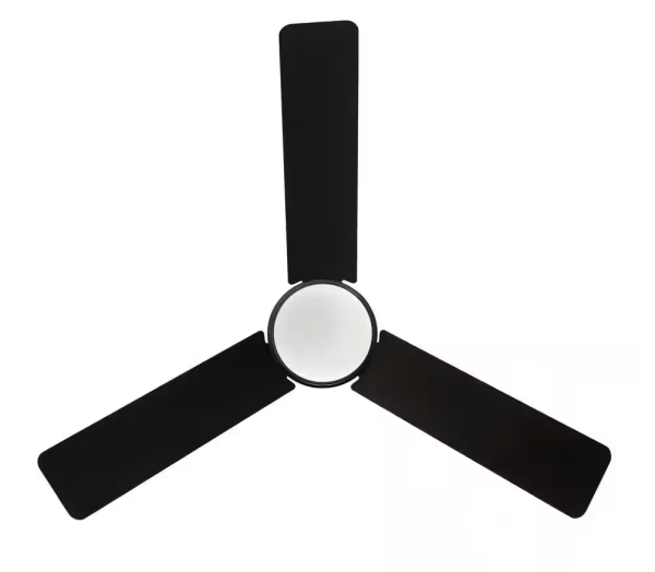 Hampton Bay Castlegate 44 in. Indoor Integrated LED Matte Black Ceiling Fan with 3 Reversible Blades, Light Kit and Remote Control