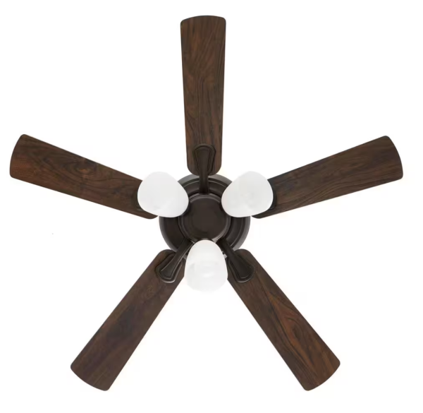 Hampton Bay Riley 44 in. Indoor Matte Black Ceiling Fan with Light & Remote