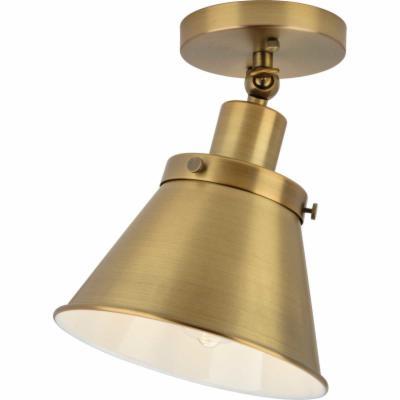 Progress Lighting Hinton Collection One-Light Vintage Brass Vintage Style Ceiling Light