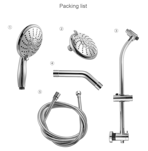 LORDEAR 5-Spray Dual Rain Shower Set Fixed & Handheld Shower Head Brushed Nickel