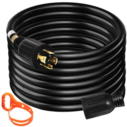 VEVOR 50 Ft. Generator Extension Cord 250-Volt 30 Amp Generator Cord UL Listed Generator Power Cord with Twist Lock Connectors