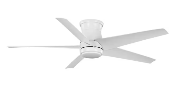 Mena 54 in. White Color Changing LED Indoor/Outdoor Hugger Matte White Ceiling Fan with Light and Remote