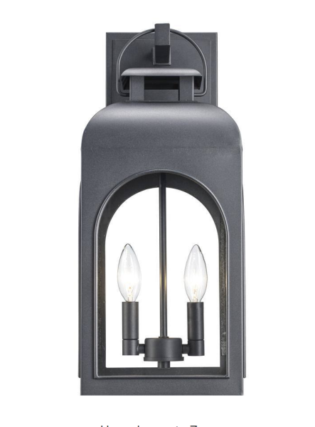 Bel Air Lighting Presence 2-Light Large Black Outdoor Wall Light w/ Clear Glass