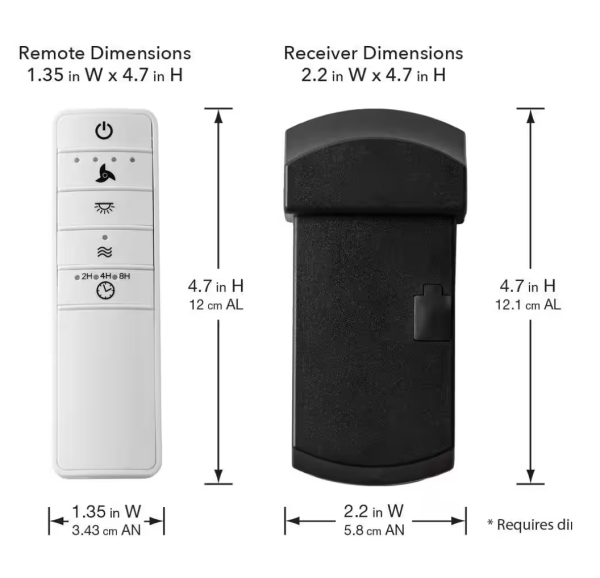 Universal Smart Wi-Fi 4-Speed Ceiling Fan White Remote Control - for Use Only with AC Motor Fans Powered by Hubspace