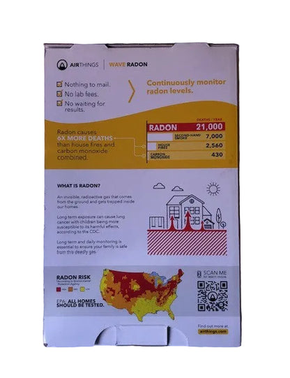 Airthings Wave Radon Battery Operated Smart Radon Detector
