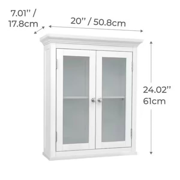 Teamson Home Madison 7 in. D x 20 in. W x 24 in. H Removable Wall Cabinet, White