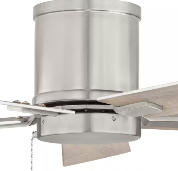 Grantway 48 in. Indoor/Covered Outdoor Brushed Nickel Ceiling Fan w/ Pull Chain