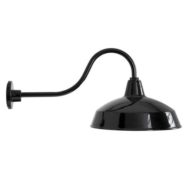 Hampton Bay Easton 1-Light Black Barn Outdoor Wall Lantern Sconce