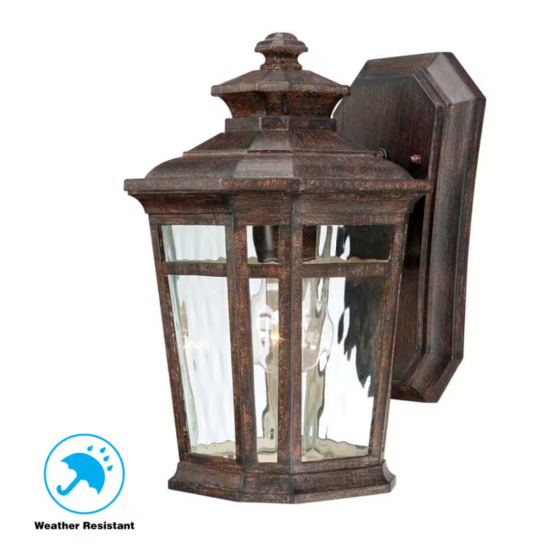 Waterton 15.12 in. 1-Light Dark Ridge Bronze Outdoor Wall Lantern Sconce