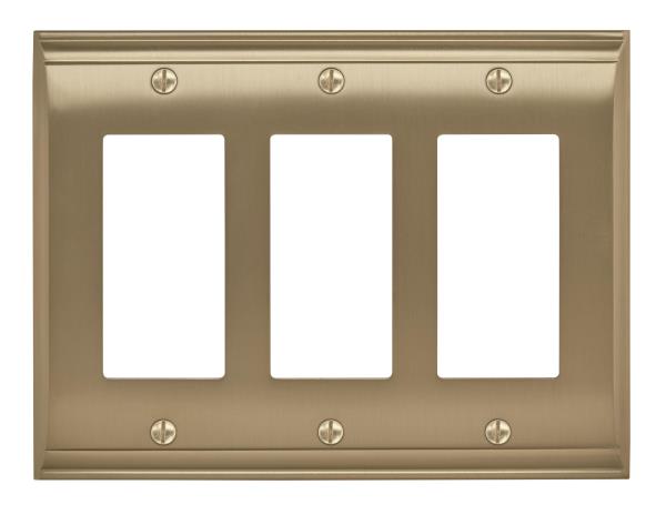 Amerock Gold 3-Gang Decorator/Rocker Wall Plate (1-Pack)