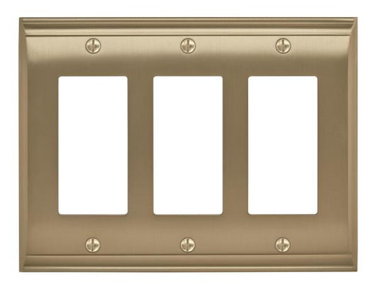 Amerock Gold 3-Gang Decorator/Rocker Wall Plate (1-Pack)