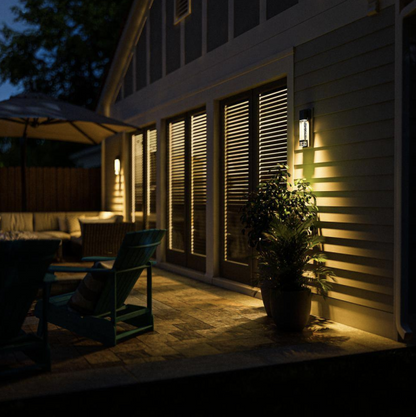 Hampton Bay Caroline Modern 1-Light Silver LED Outdoor Wall Lantern Sconce with Silver Strap and Seeded Glass (1-Pack)