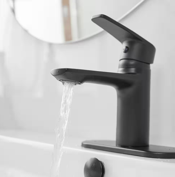 BWE Single Hole Single-Handle Bathroom Faucet in Matte Black