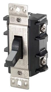 Leviton 30 Amp 600 Volt Industrial Grade Double Pole Single Phase AC Manual Motor Controller Toggle Switch - Black