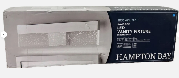 HAMPTON BAY Havelock 22.7 in. 1-Light Chrome Integrated LED Bath Vanity Light