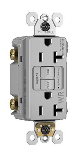Legrand radiant 20 Amp 125-Volt Tamper Resistant GFCI Residential/Commercial Decorator Duplex Outlet, Gray