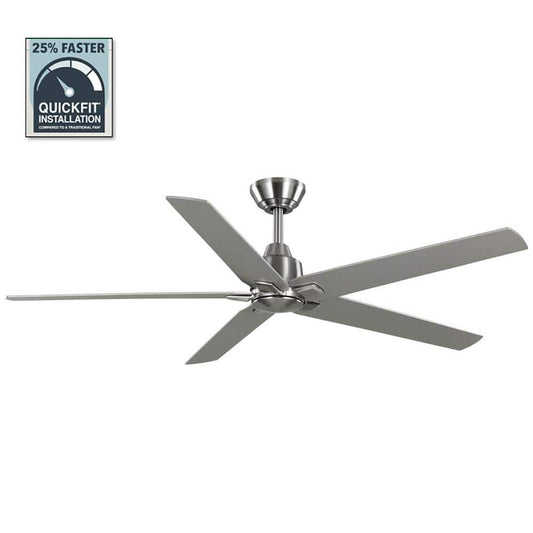 Hampton Bay Bellmore 56 in. Indoor Brushed Nickel Ceiling Fan w/ DC Motor+Remote