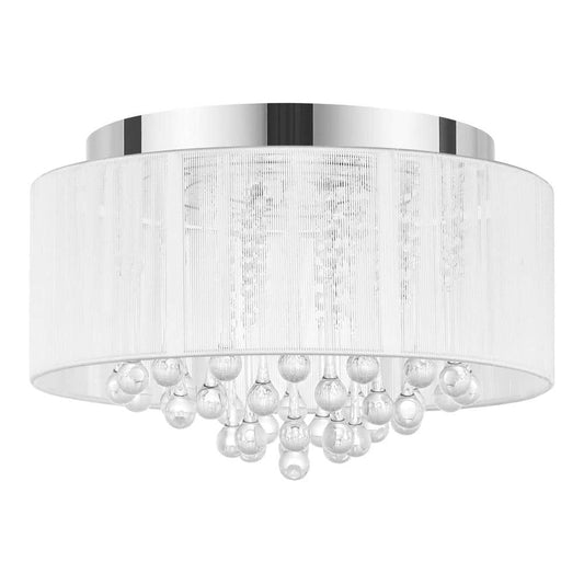 Home Decorators Collection Flenniken 15 in. Chrome LED Flush Mount with Crystal Accent