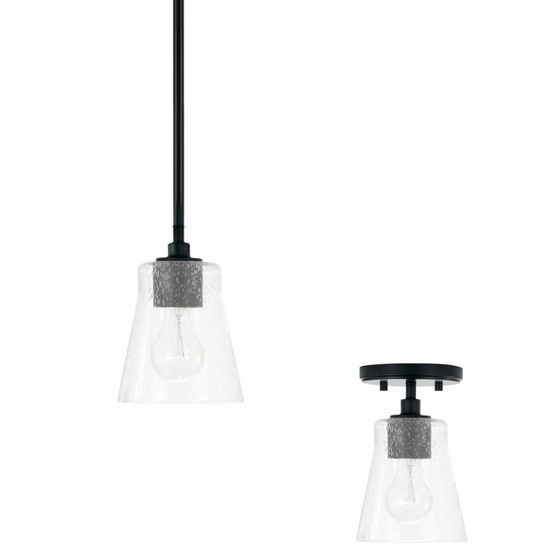 Capital Lighting Baker Dual Mount Pendant, Matte Black 346911MB-533