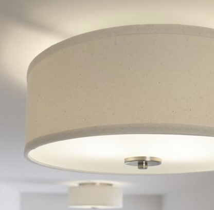 Progress Lighting Inspire Collection 13 in. Brushed Nickel Transitional Kitchen Ceiling Light Drum Flush Mount
