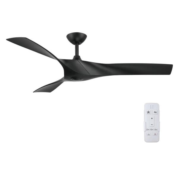 Wesley 52 in. Indoor/Outdoor DC Motor Ceiling Fan in Black with Remote Control