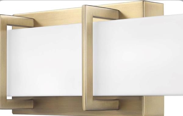 63000042 AmbianceSelect™ 24" Dimmable Color Adjustable LED Integrated Vanity Light, Dimmer Remote and Wall Mount Included (no wiring required, battery included), Matte Brass