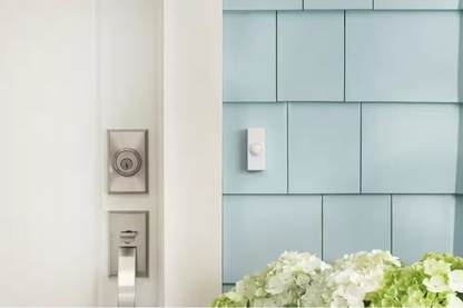 Defiant Wireless Battery Operated Doorbell Kit with Wireless Push Button, White
