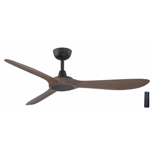 Tager 52" Smart Matte Black Ceiling Fan with Whiskey Barrel Blades, Remote, Hubspace