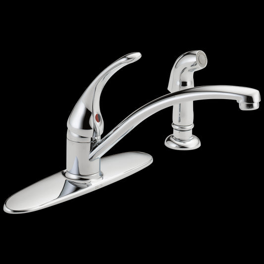 Delta Foundations Single Handle Kitchen Faucet with Spray in Chrome B4410LF