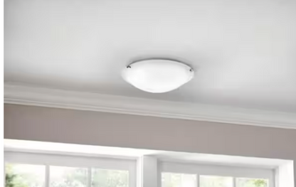 Hampton Bay Chalene 15 in. 1-Light Pewter Clip Integrated LED Flush Mount
