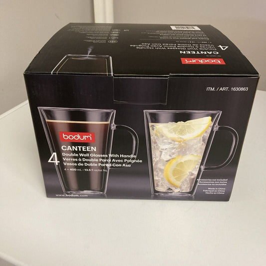 Bodum Canteen Double Wall Mugs  4-piece Set (13.5 Oz)