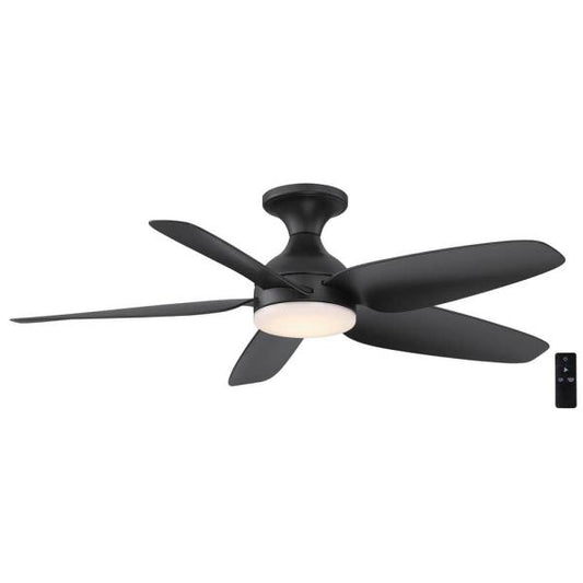 Ceva 44 in Indoor/Outdoor Matte Black Ceiling Fan w/ LED Light & Remote Control