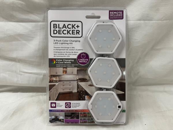 BLACK+DECKER LED Puck Light Kit RGB Color Changing (3-Pack)