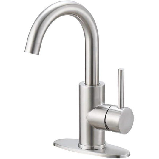 Single Hole Single-Handle Faucet with Swivel Spout in Stainless Steel