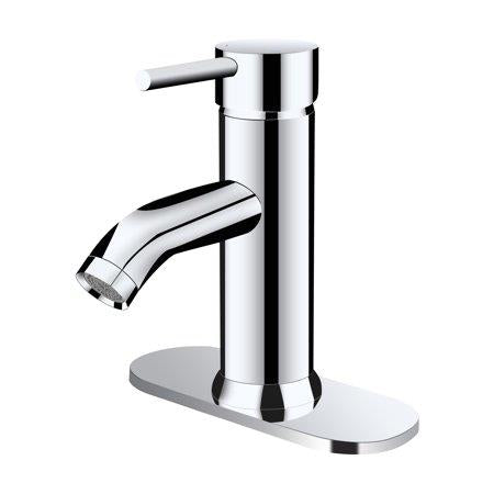 Single Hole Single-Handle Bathroom Faucet with Pop up Drain in Polished Chrome