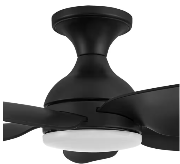 Ceva 44 in Indoor/Outdoor Matte Black Ceiling Fan w/ LED Light & Remote Control