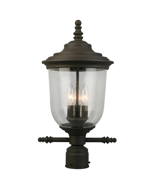Eglo Lighting - Pinedale - Three Light Outdoor Post Lantern-Matte Bronze Finish
