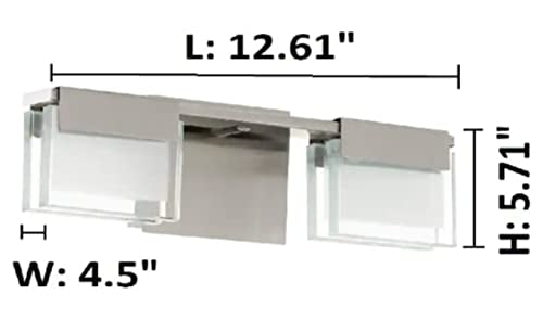 Home Decorators VICINO 2-Light Brushed Nickel Integrated LED Bathroom Vanity Light Bar