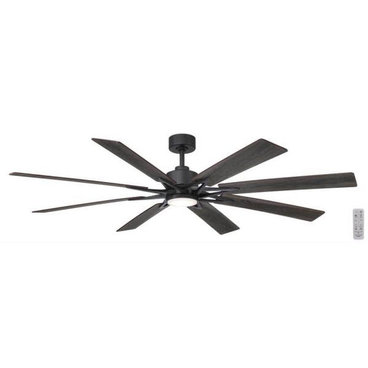 Intervale 72 in. Indoor/Outdoor Matte Black Windmill Ceiling Fan w/ LED & Remote