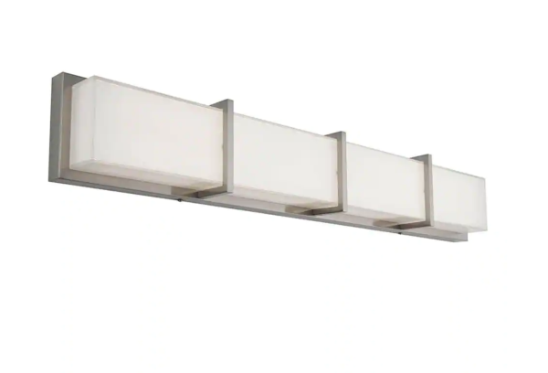 Artika Subway 35 in. 4-Light Stainless Steel Modern Integrated LED Vanity Light Bar